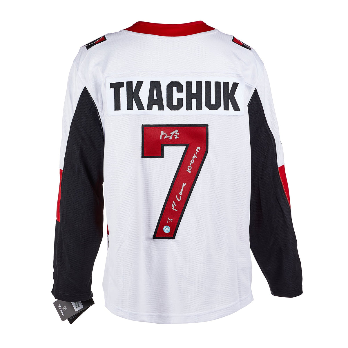 Brady Tkachuk Ottawa Senators Signed & Dated 1st Game Fanatics Jersey #/77 product image 1, provided for visual reference