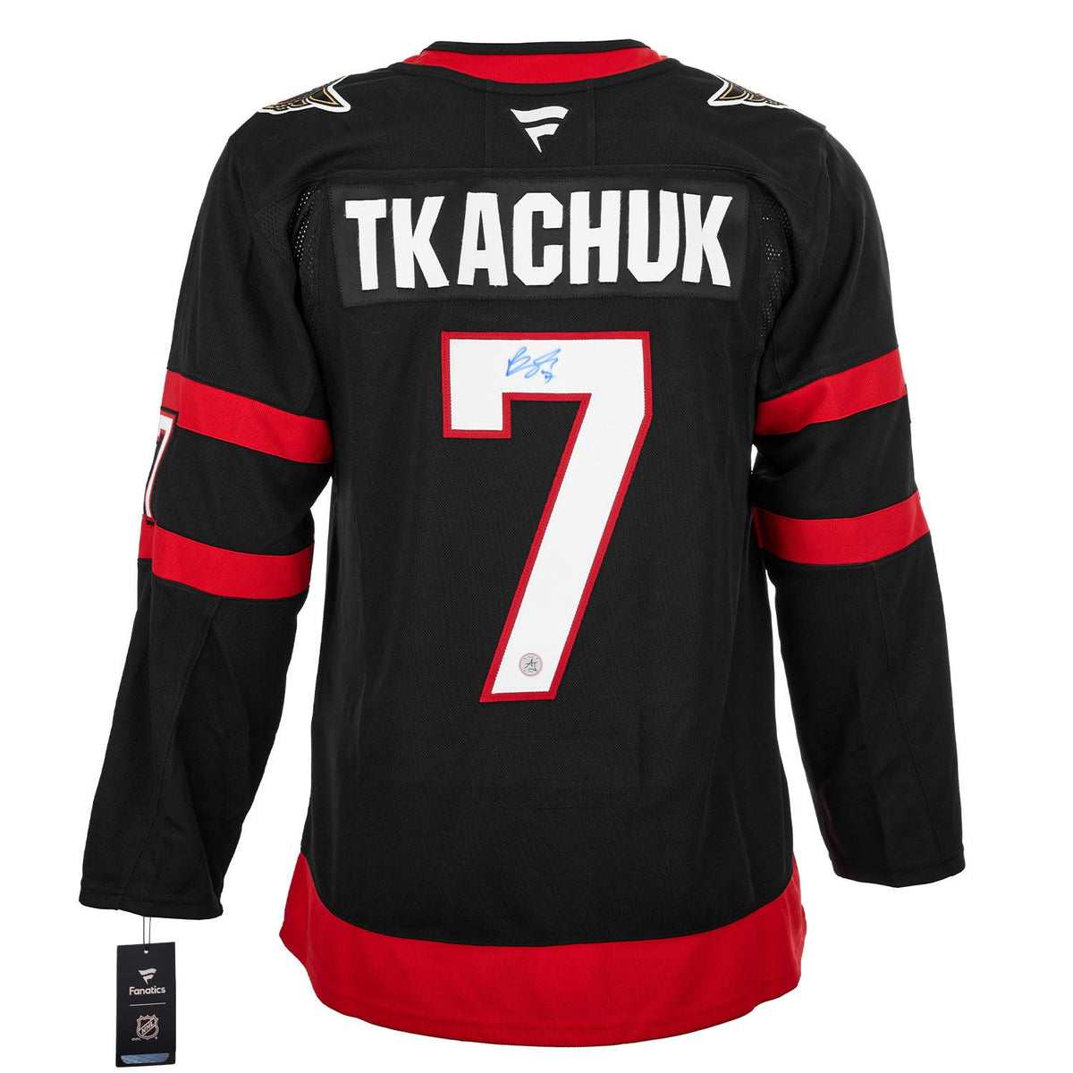 Brady Tkachuk Autographed Ottawa Senators Fanatics Premium Jersey product image 1, provided for visual reference and product