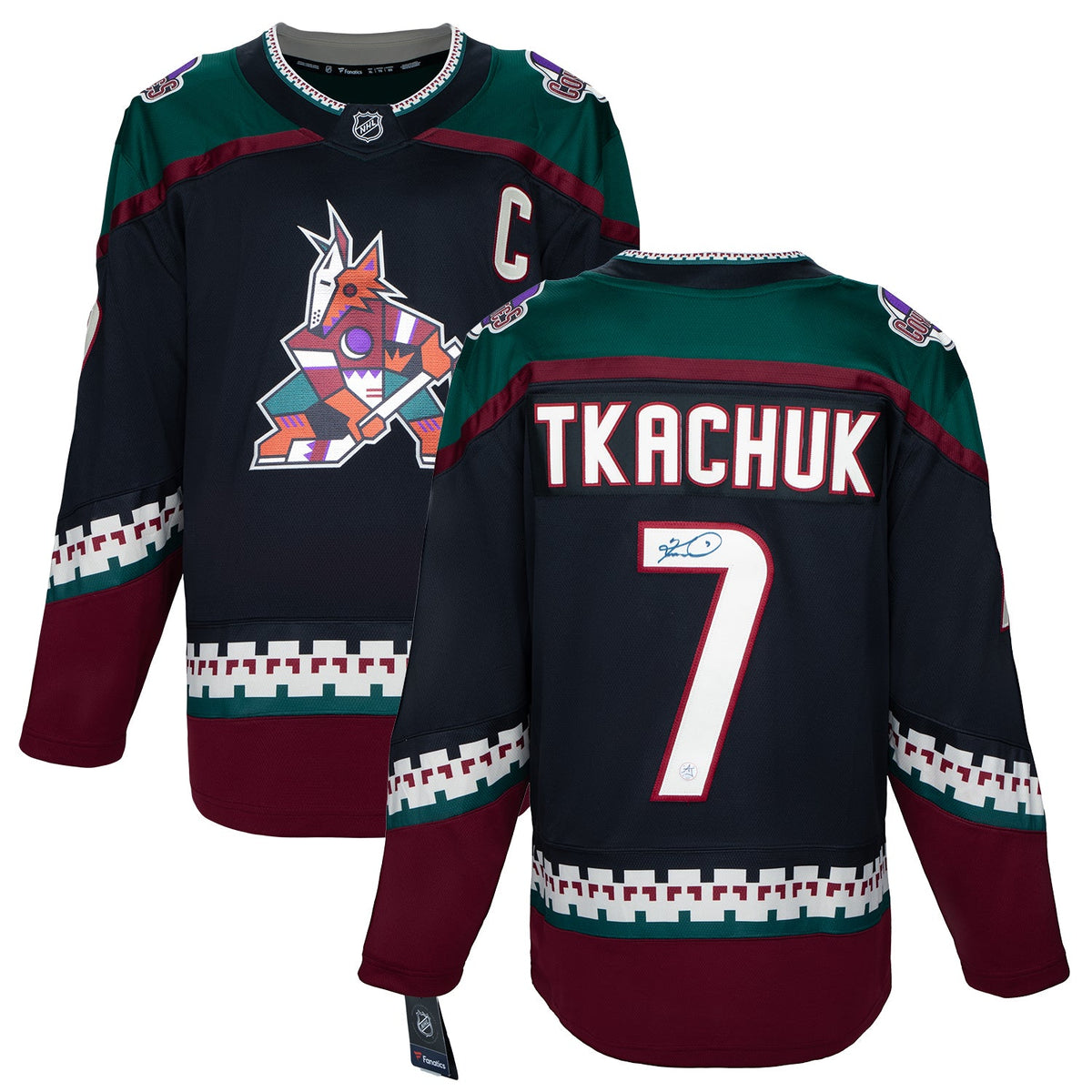 Keith Tkachuk Signed Arizona Coyotes Black Kachina Fanatics Breakaway Jersey product image 3, provided for visual reference