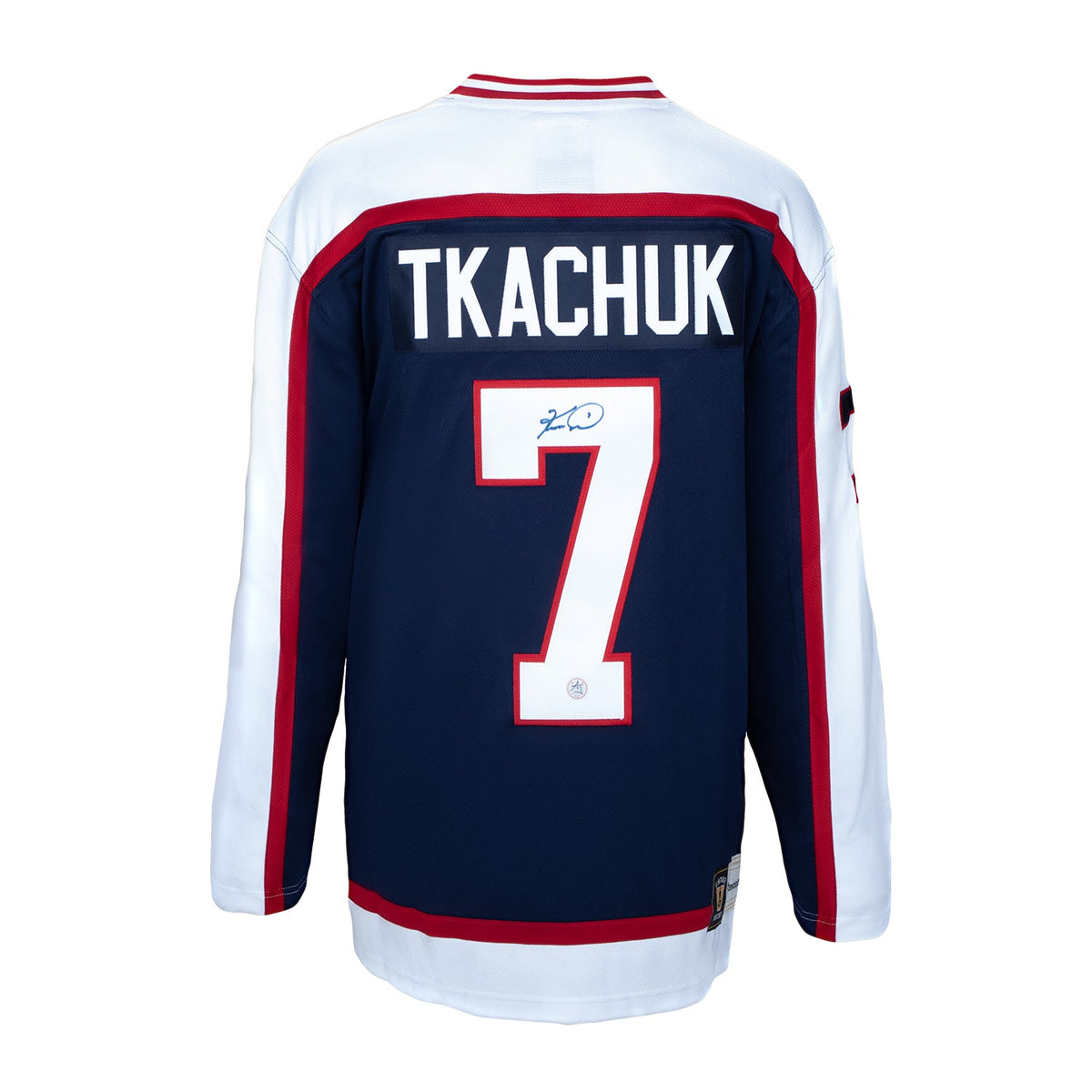 Keith Tkachuk Autographed Winnipeg Jets Fanatics Throwback Jersey product image 1, provided for visual reference and product