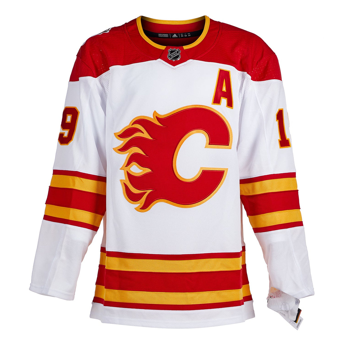 Matthew Tkachuk Calgary Flames Signed 2019 Heritage Classic adidas Jersey product image 2, provided for visual reference and