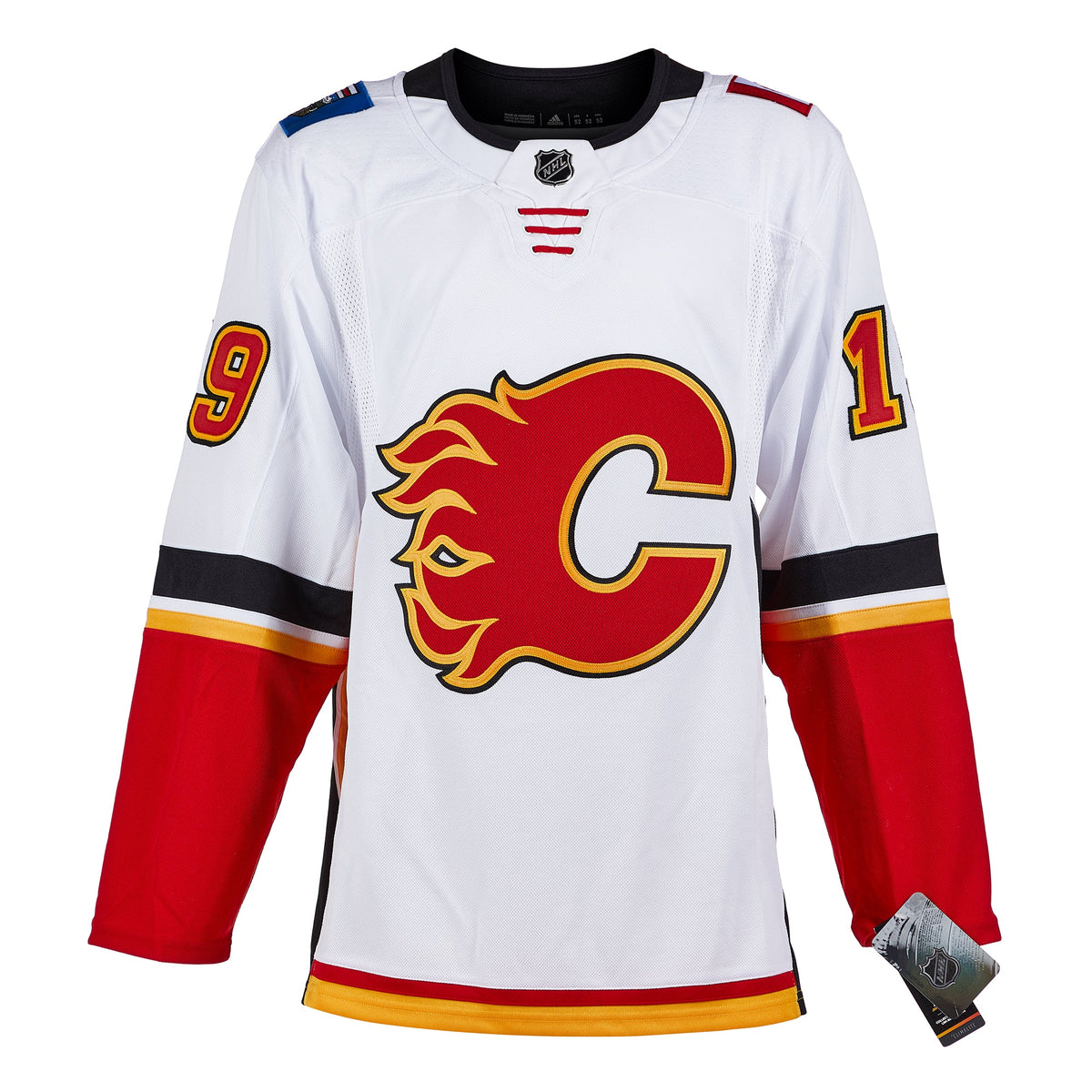Matthew Tkachuk Signed & Dated 1st Game Calgary Flames White adidas Jersey product image 2, provided for visual reference