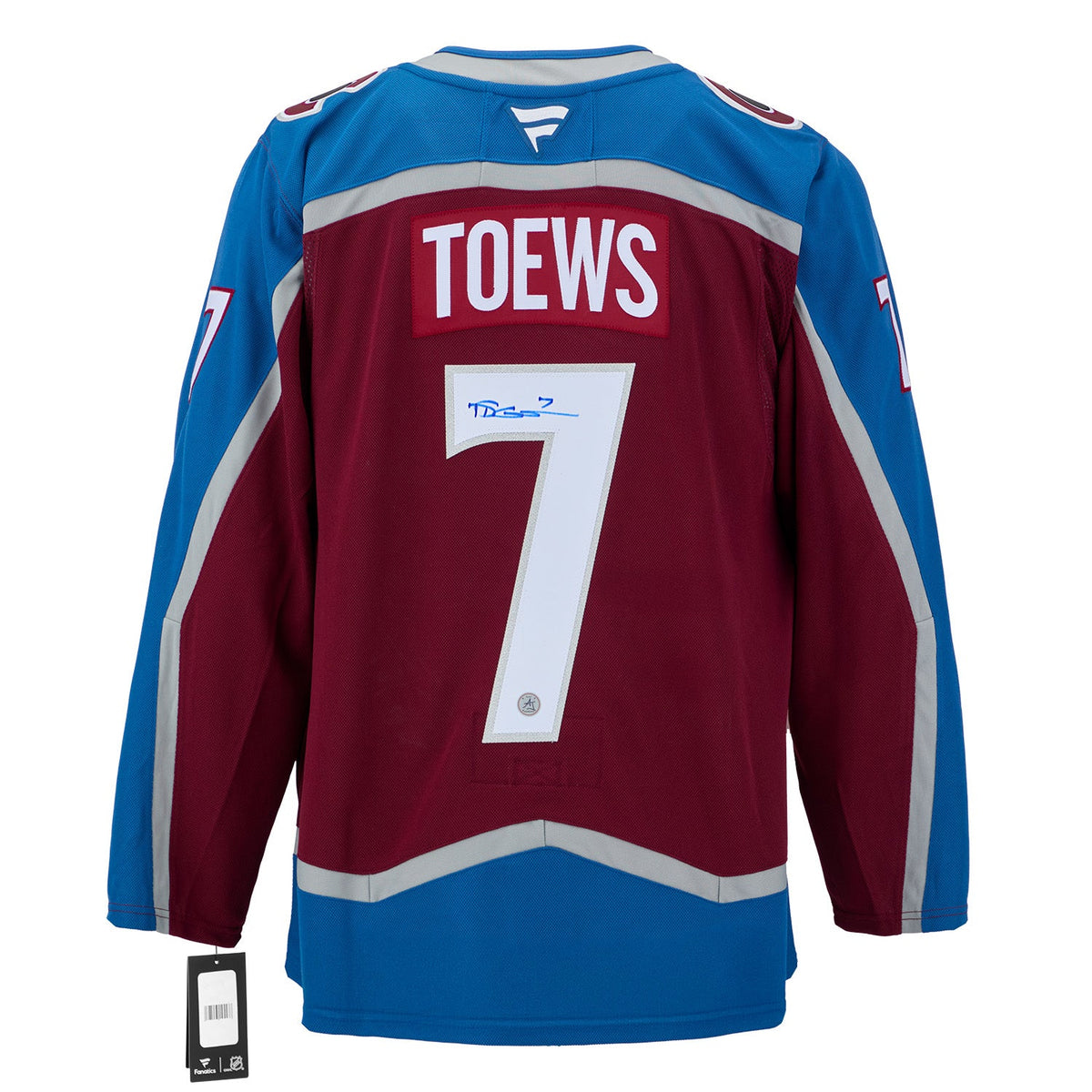 Devon Toews Autographed Colorado Avalanche Fanatics Premium Jersey product image 1, provided for visual reference and