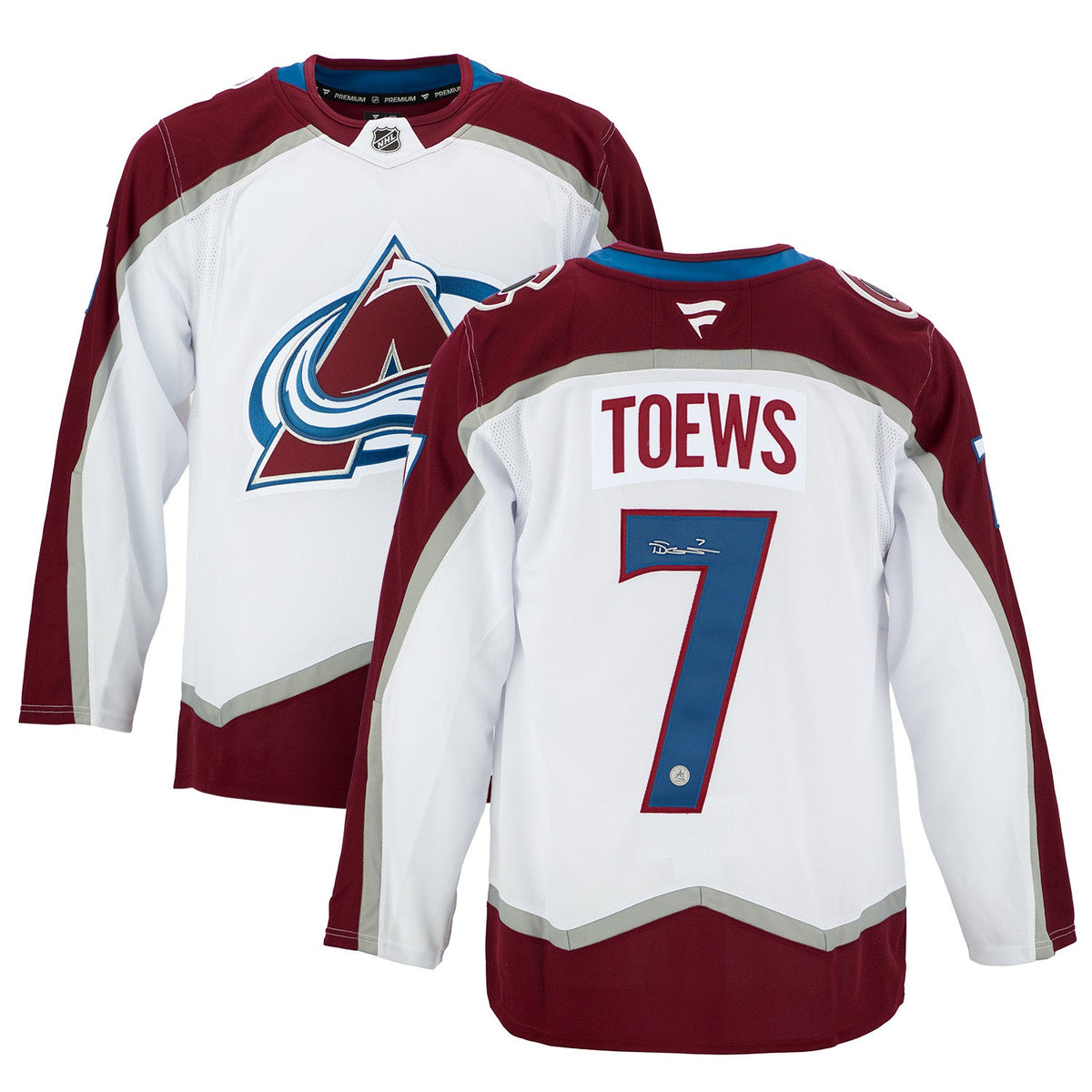 Devon Toews Signed Colorado Avalanche White Fanatics Premium Jersey product image 3, provided for visual reference and