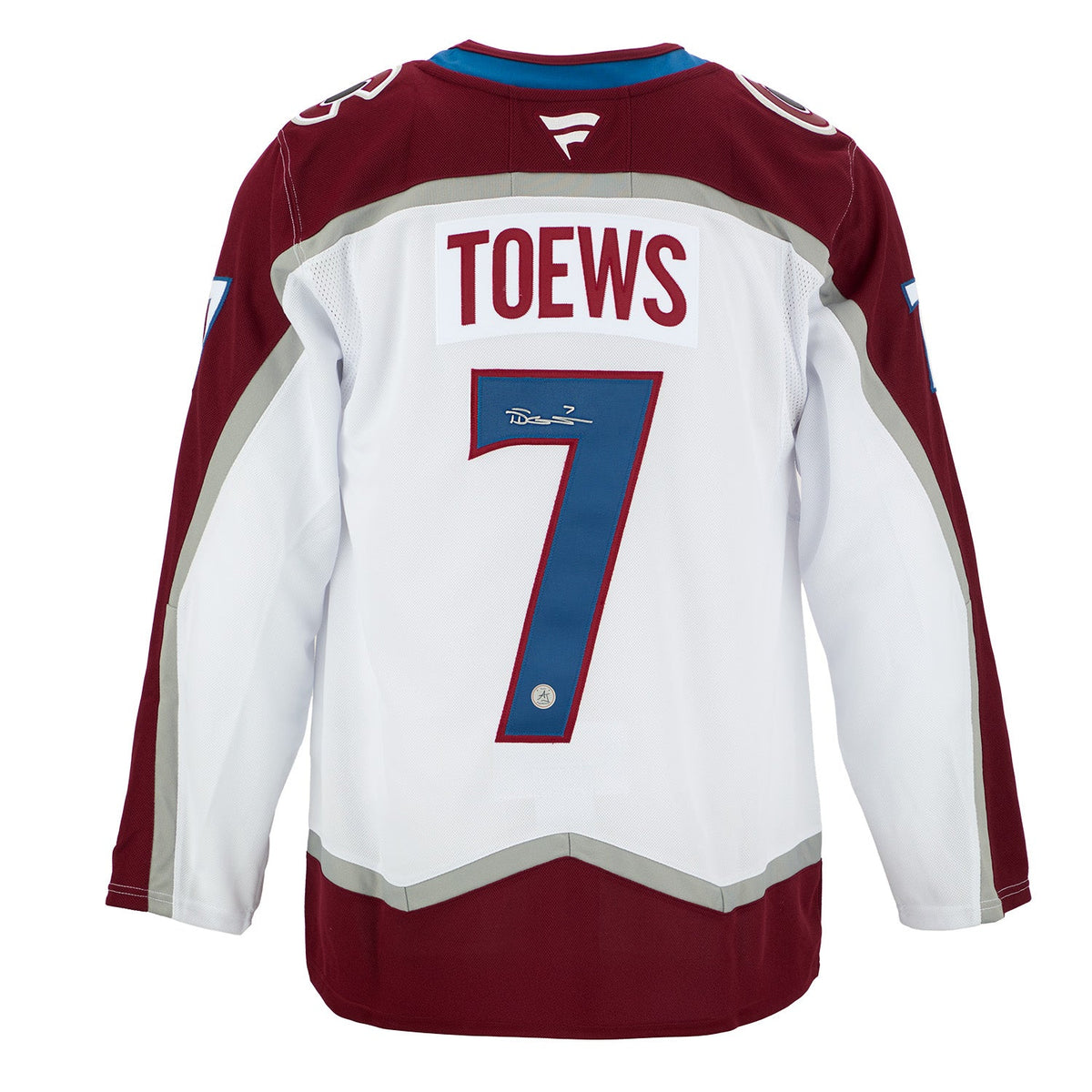 Devon Toews Signed Colorado Avalanche White Fanatics Premium Jersey product image 1, provided for visual reference and