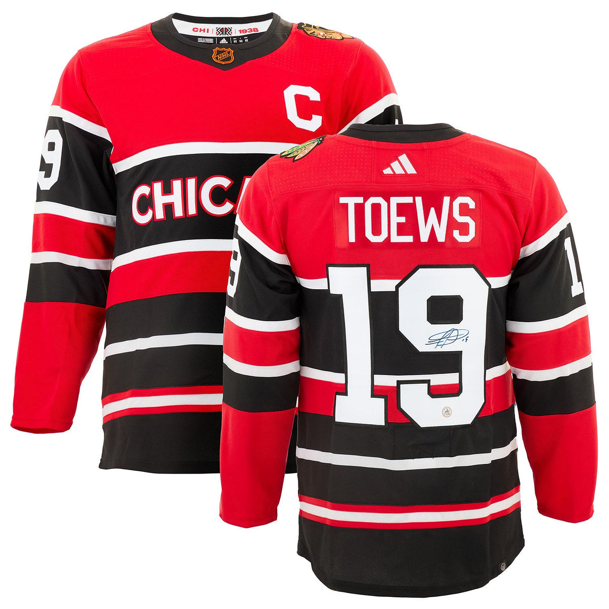 Jonathan Toews Signed Chicago Blackhawks Reverse Retro 2.0 adidas Jersey product image 3, provided for visual reference and