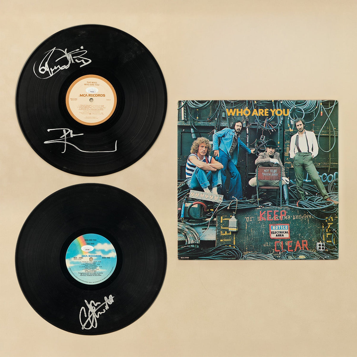 The Who Townshend Daltrey & Entwistle Signed Who Are You Vinyl Albums JSA COA product image 1, provided for visual reference