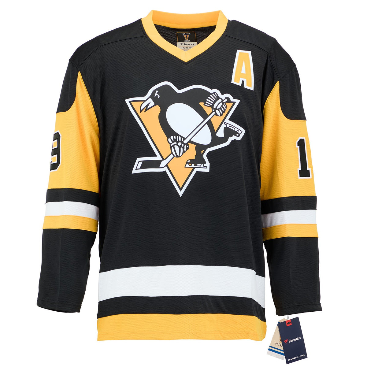 Bryan Trottier Autographed Pittsburgh Penguins Fanatics Throwback Jersey product image 2, provided for visual reference and