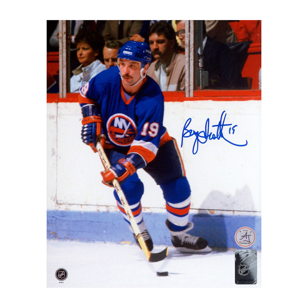 Bryan Trottier Autographed New York Islanders Game Action 8x10 Photo product image 1, provided for visual reference and