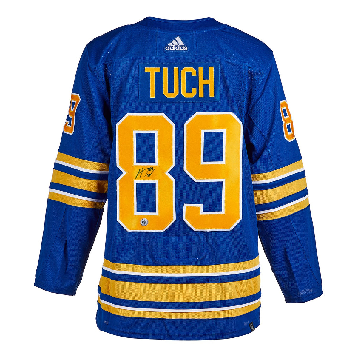 Alex Tuch Autographed Buffalo Sabres Blue adidas Jersey product image 1, provided for visual reference and product detail
