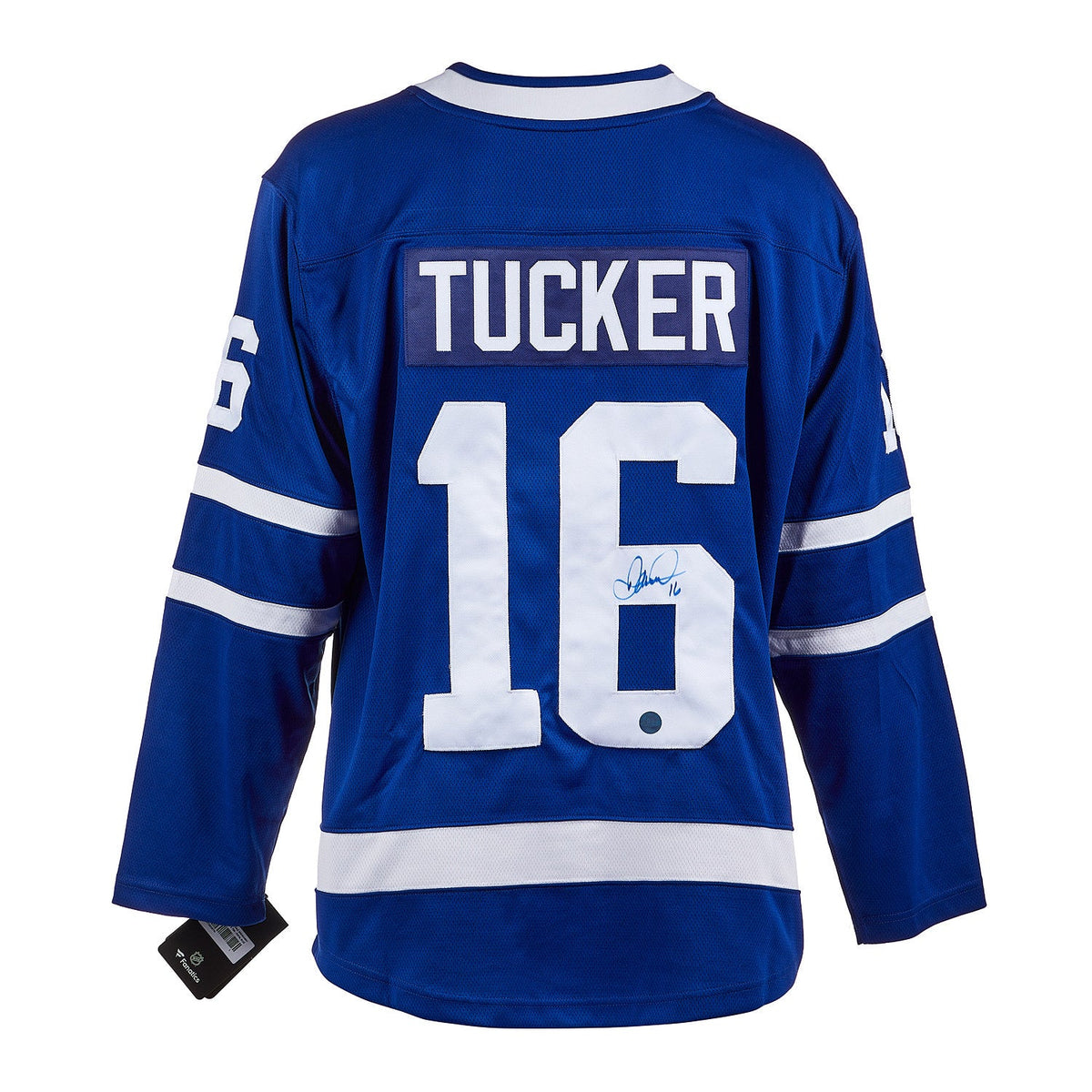 Darcy Tucker Autographed Toronto Maple Leafs Blue Fanatics Breakaway Jersey product image 1, provided for visual reference