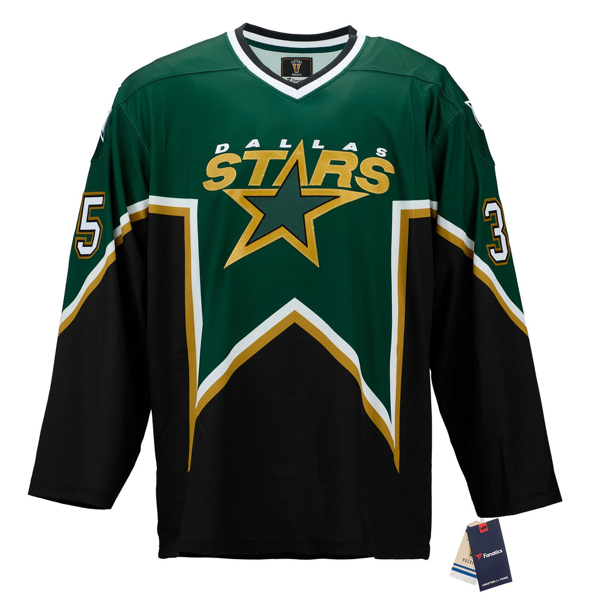 Marty Turco Autographed Dallas Stars Fanatics Throwback Jersey product image 2, provided for visual reference and product