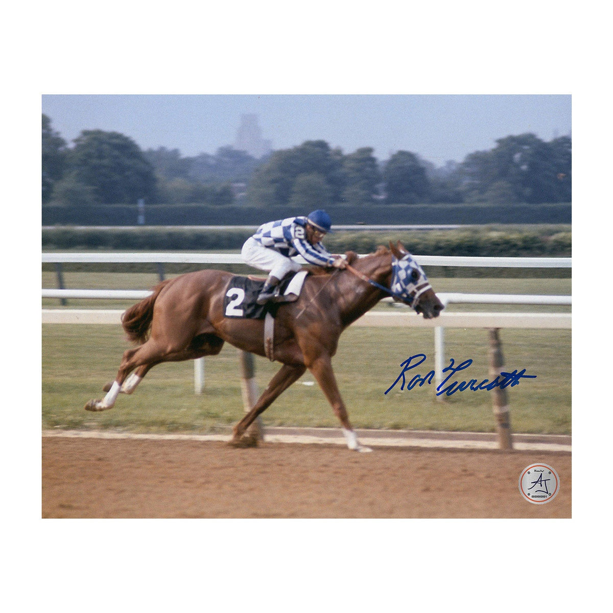 Ron Turcotte Autographed Secretariat Belmont Stakes Horse Racing 8x10 Photo product image 1, provided for visual reference