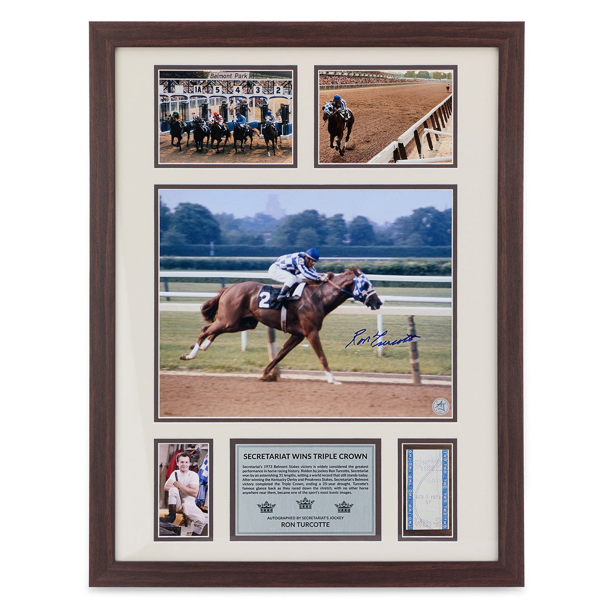 Ron Turcotte Signed Secretariat Triple Crown Victory Bet Ticket 20x26 Frame product image 1, provided for visual reference