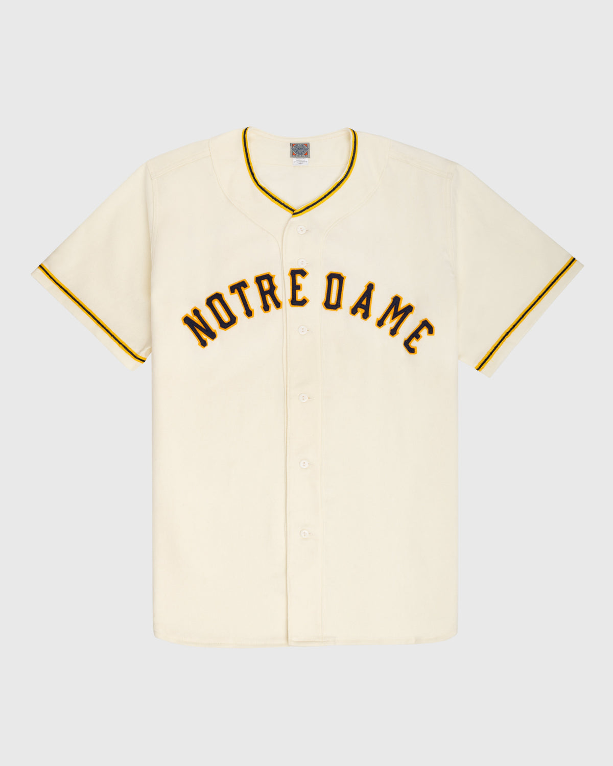 University of Notre Dame 1956 Authentic Wool Home Baseball Jersey product image 1, provided for visual reference and product