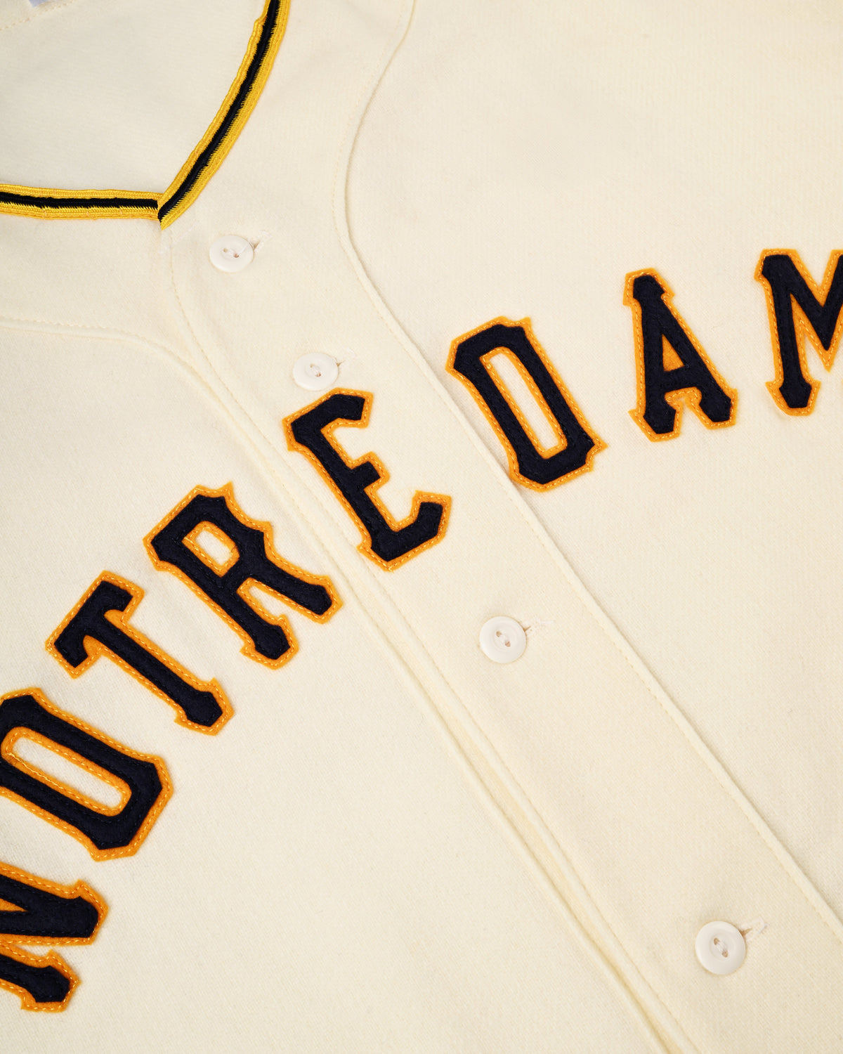 University of Notre Dame 1956 Authentic Wool Home Baseball Jersey product image 3, provided for visual reference and product