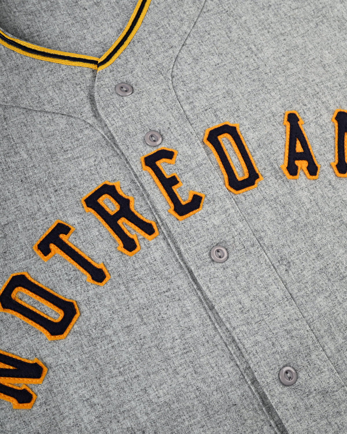 University of Notre Dame 1956 Authentic Wool Road Baseball Jersey product image 4, provided for visual reference and product
