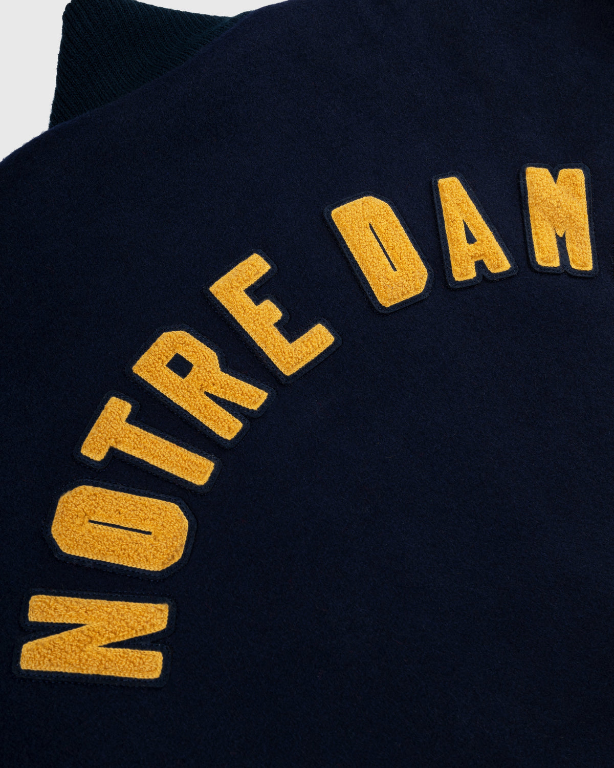 University of Notre Dame Authentic Wool & Leather Varsity Jacket product image 5, provided for visual reference and product