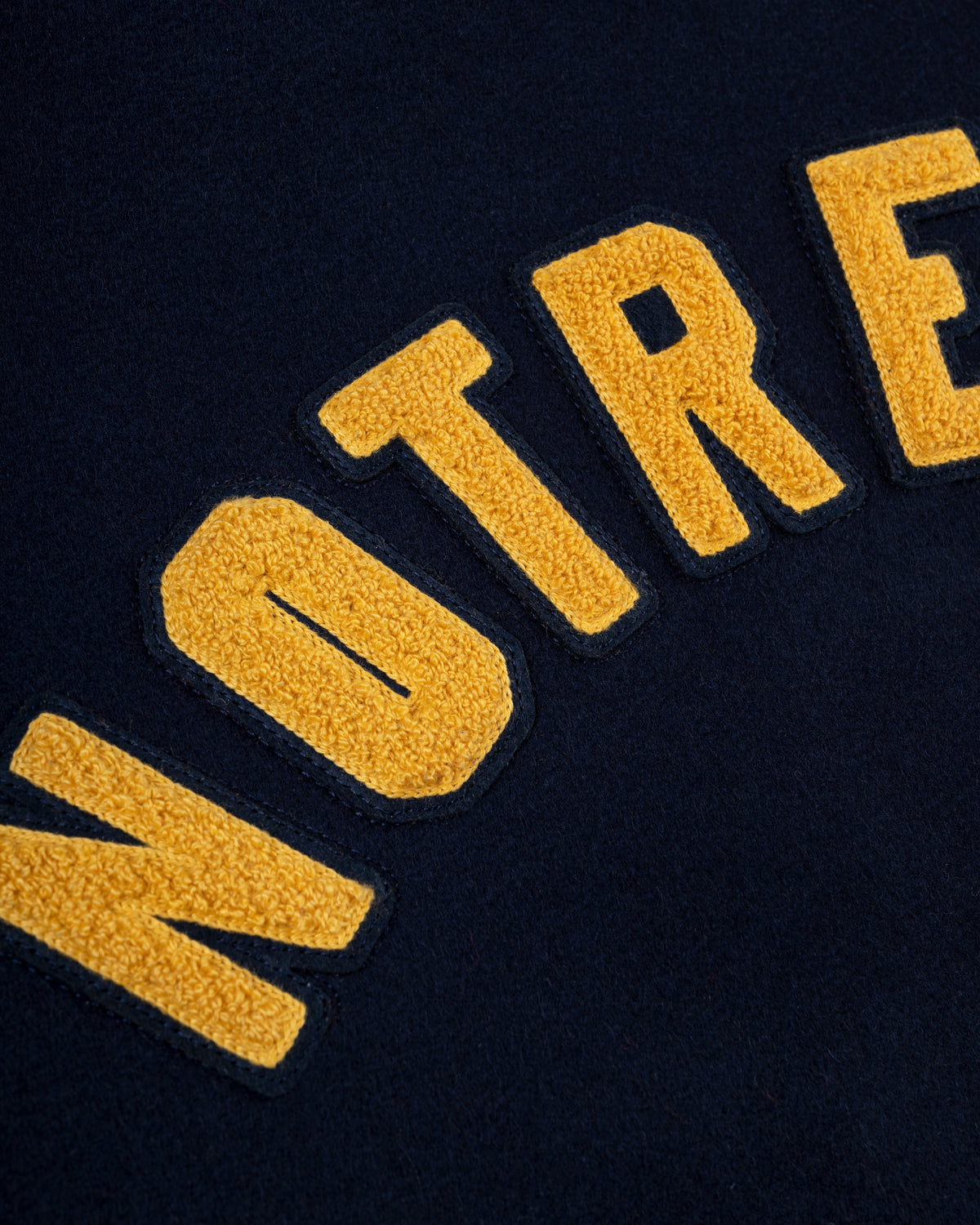 University of Notre Dame Authentic Wool & Leather Varsity Jacket product image 6, provided for visual reference and product