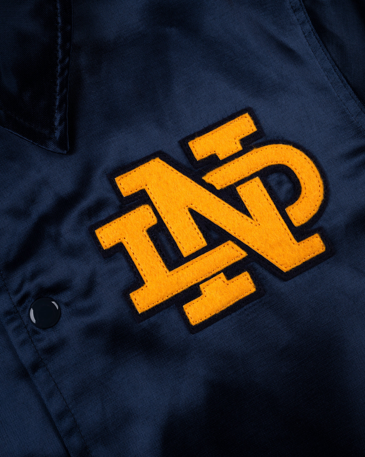 University of Notre Dame Satin Windbreaker Jacket product image 3, provided for visual reference and product detail review