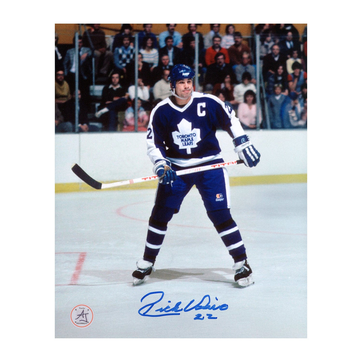 Rick Vaive Autographed Toronto Maple Leafs Captain 8x10 Photo product image 1, provided for visual reference and product