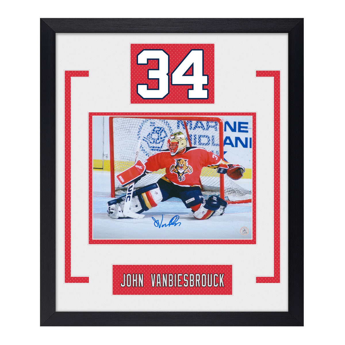 John Vanbiesbrouck Signed Florida Panthers Authentic Number 23x27 Frame product image 1, provided for visual reference and