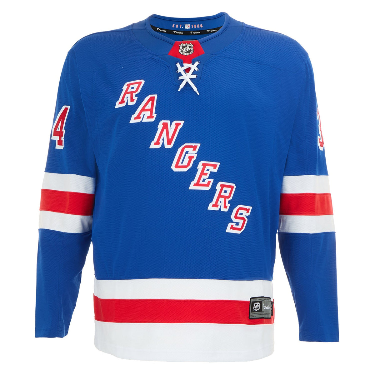 John Vanbiesbrouck Signed New York Rangers Blue Fanatics Breakaway Jersey product image 2, provided for visual reference and