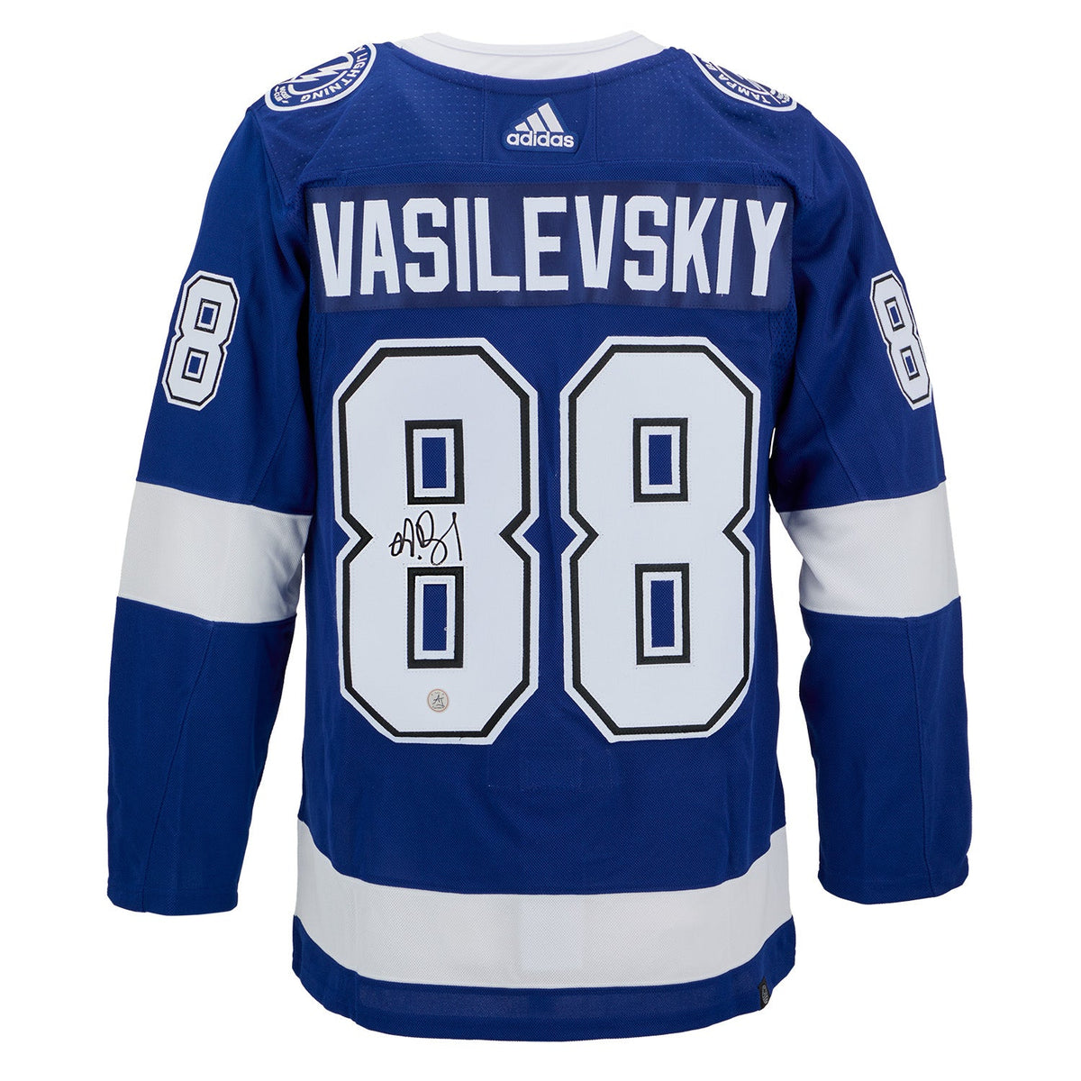 Andrei Vasilevskiy Autographed Tampa Bay Lightning Blue adidas Jersey product image 1, provided for visual reference and