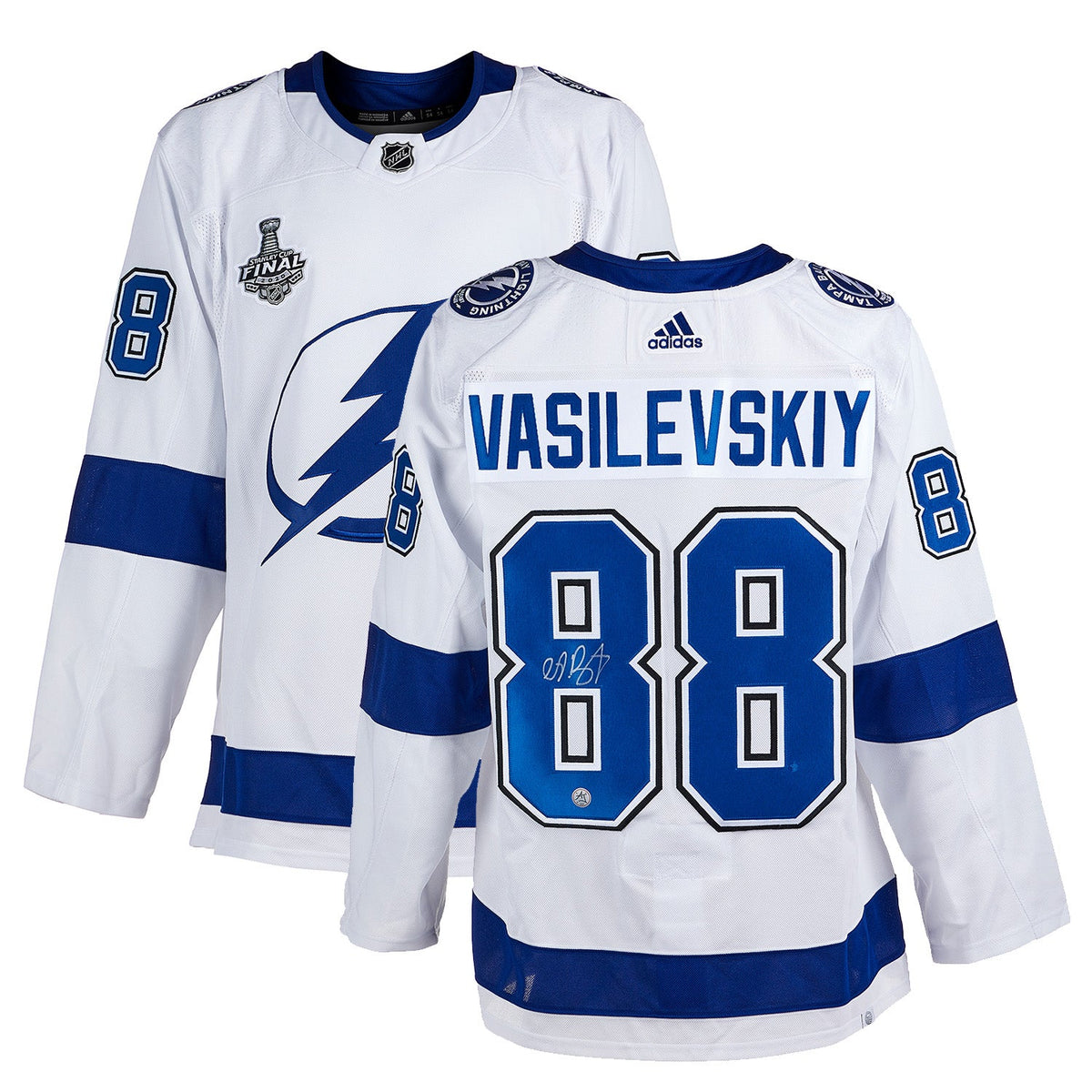 Andrei Vasilevskiy Signed Tampa Bay Lightning 2020 Stanley Cup adidas Jersey product image 3, provided for visual reference