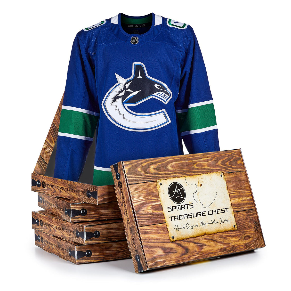 AJ Sports Vancouver Hockey Mystery Collectible Fan Chest product image 1, provided for visual reference and product detail