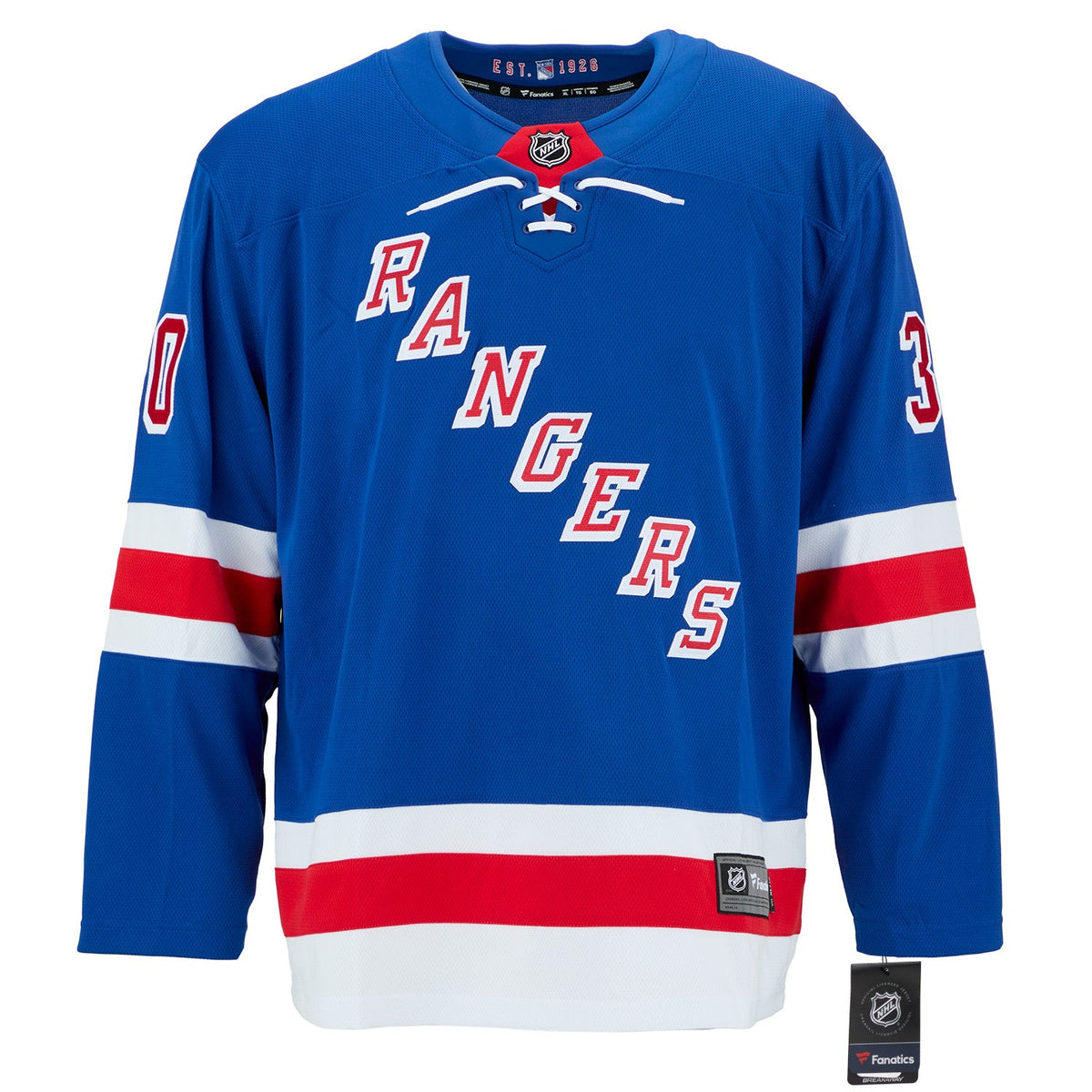 Gilles Villemure Autographed New York Rangers Fanatics Breakaway Jersey product image 2, provided for visual reference and