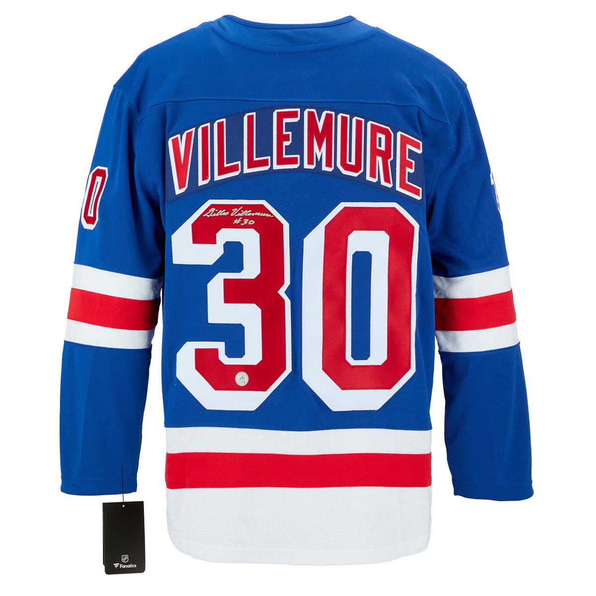 Gilles Villemure Autographed New York Rangers Fanatics Breakaway Jersey product image 1, provided for visual reference and