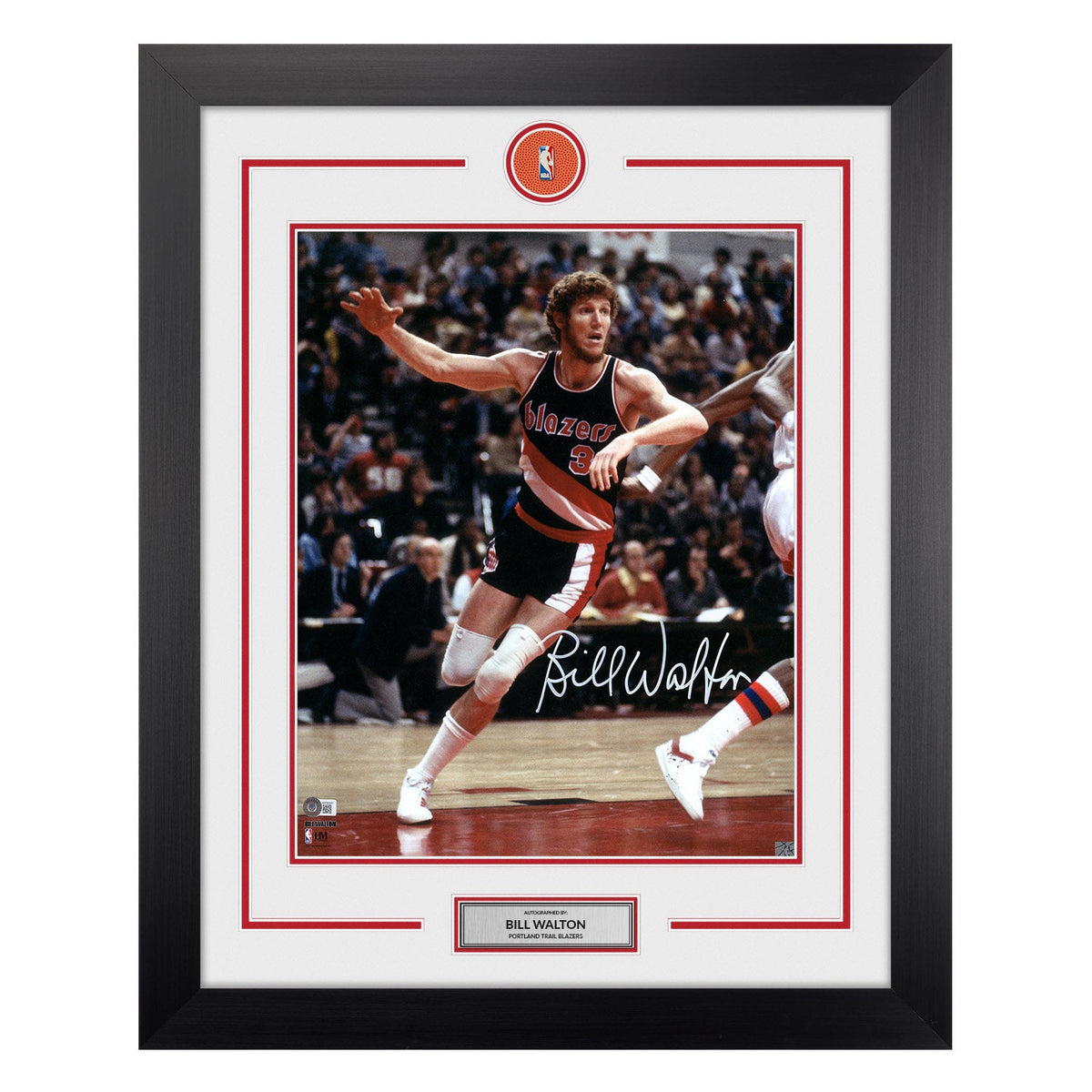 Bill Walton Autographed Portland Trail Blazers Basketball Logo 26x32 Frame product image 1, provided for visual reference