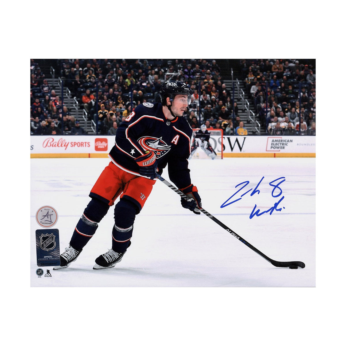 Zach Werenski Signed Columbus Blue Jackets Hockey 8x10 Photo product image 1, provided for visual reference and product
