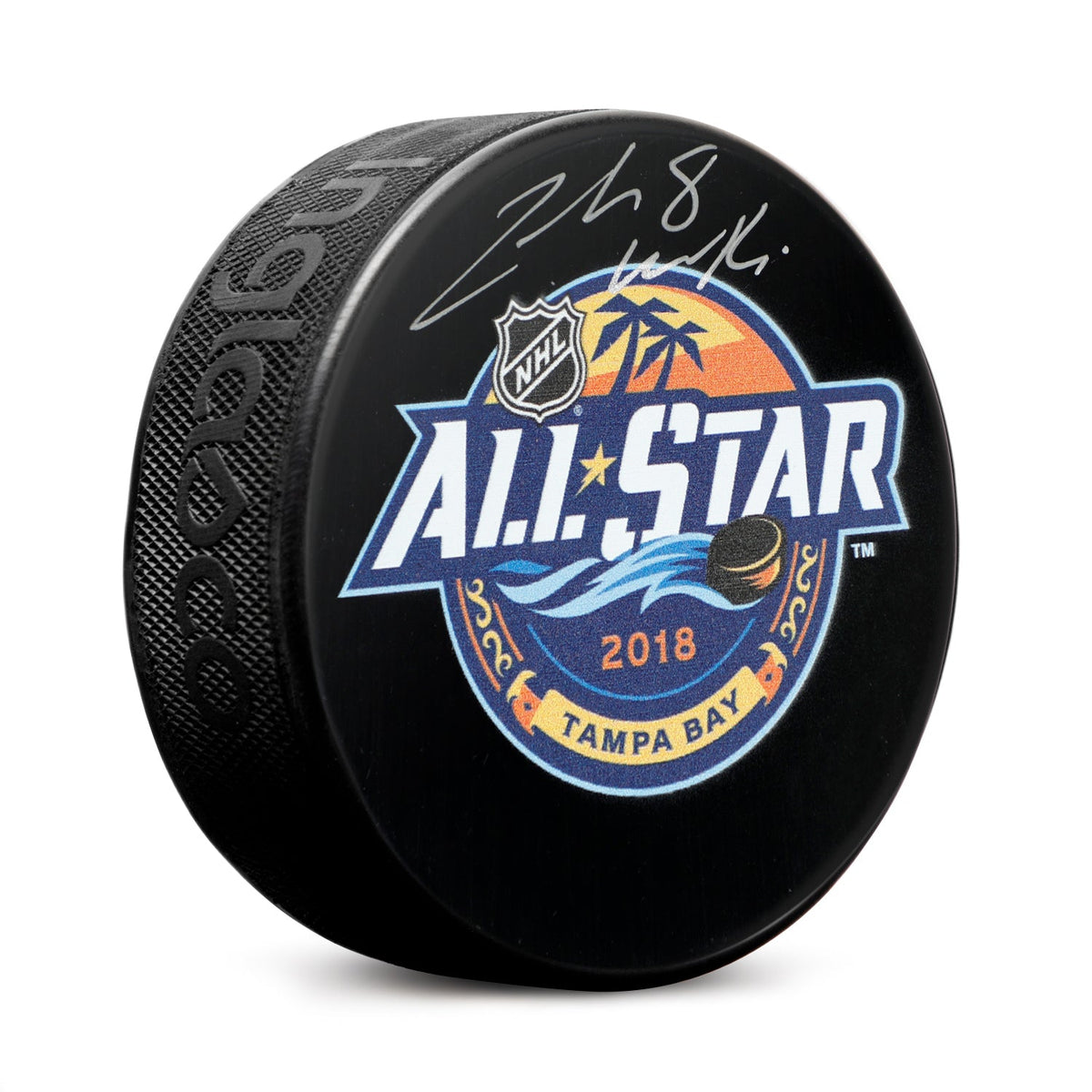 Zach Werenski Autographed 2018 NHL All-Star Game Hockey Puck product image 1, provided for visual reference and product