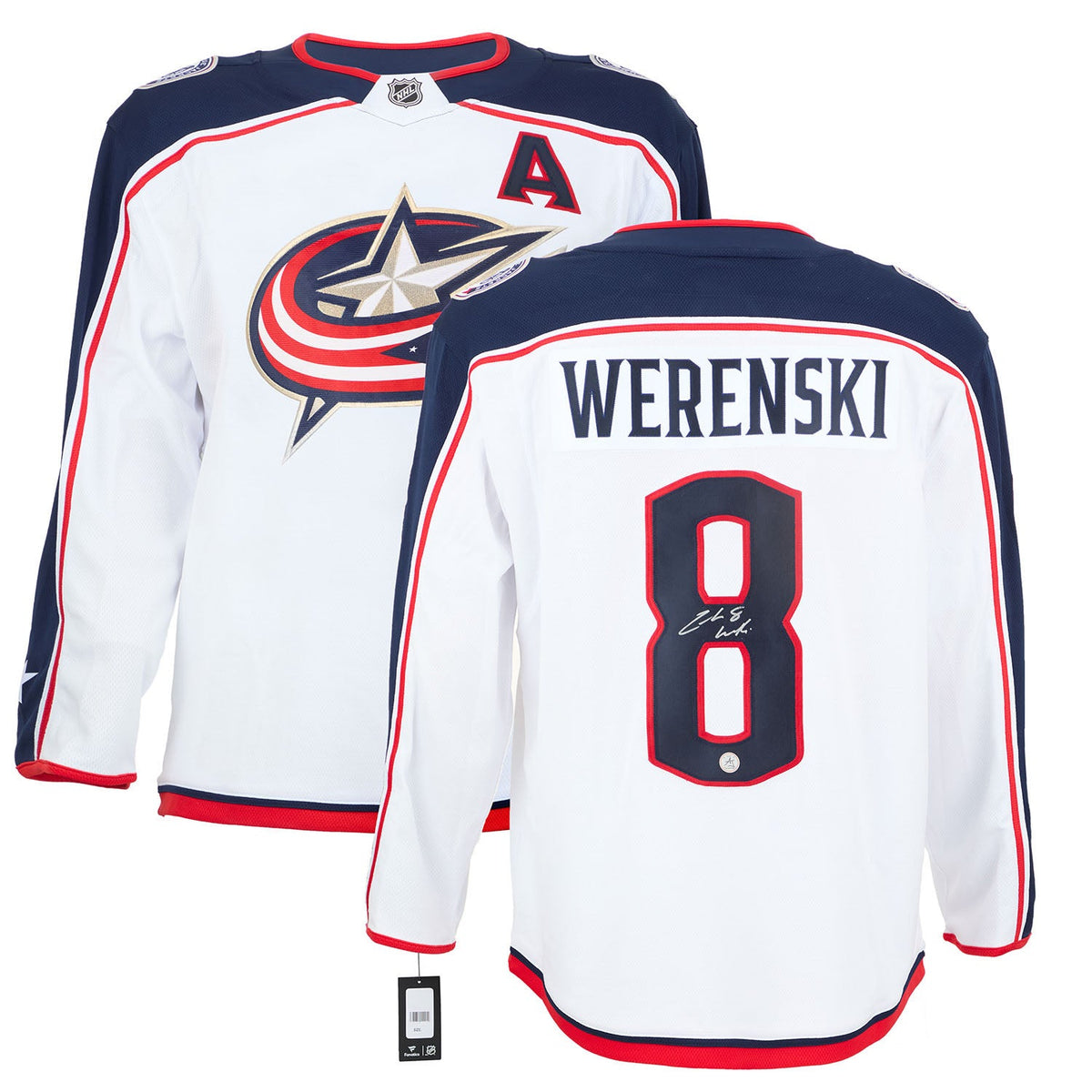 Zach Werenski Signed Columbus Blue Jackets White Fanatics Breakaway Jersey product image 3, provided for visual reference