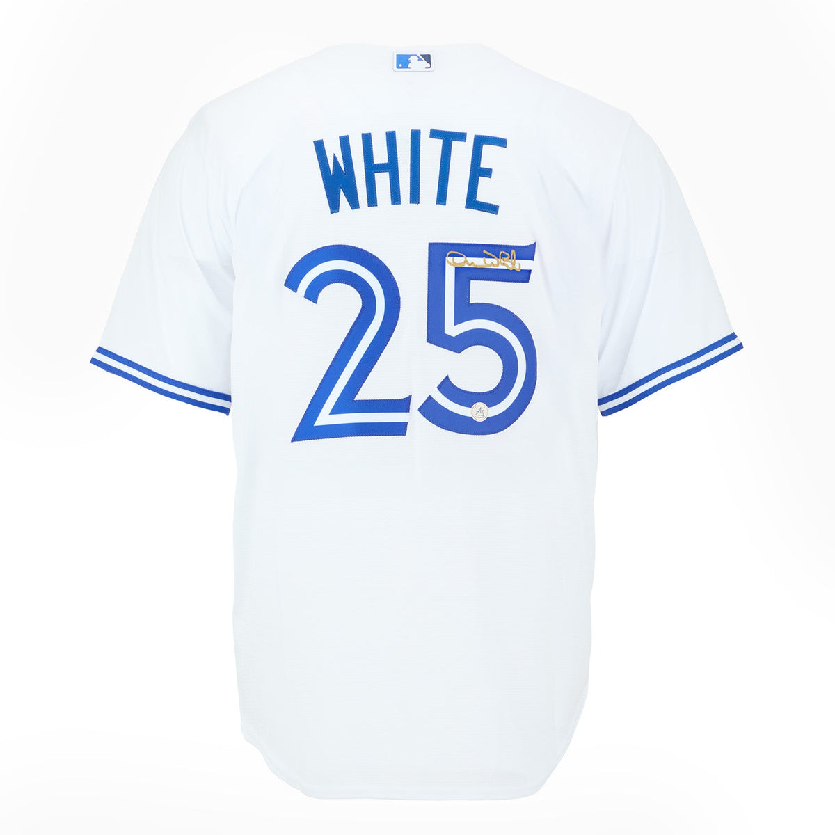 Devon White Autographed Toronto Blue Jays White Nike Jersey product image 1, provided for visual reference and product