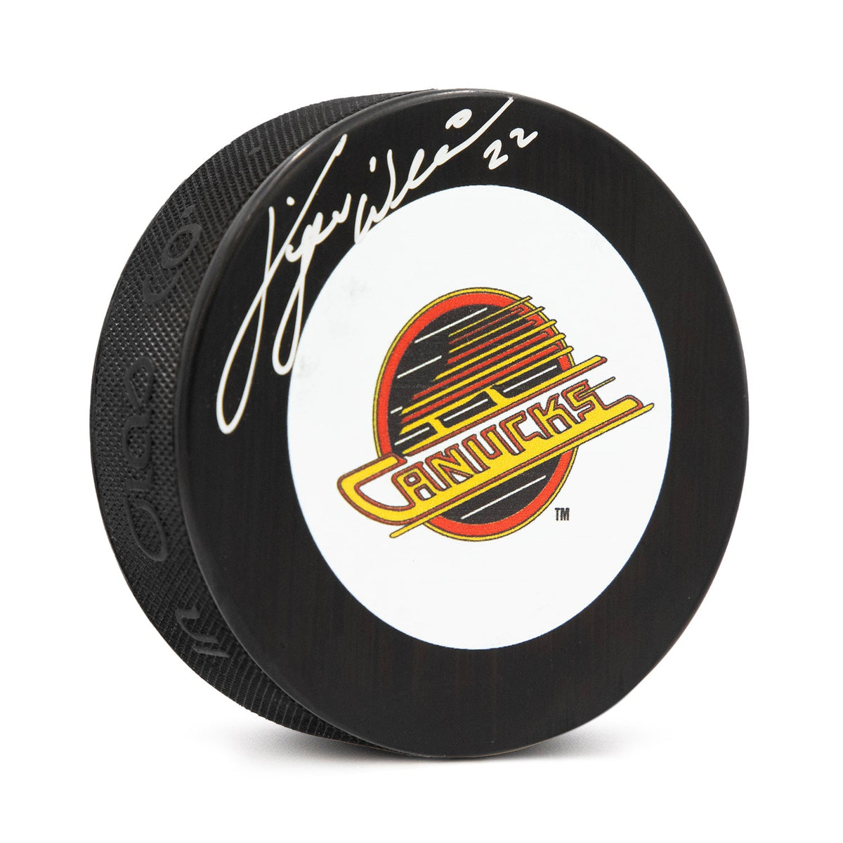 Tiger Williams Autographed Vancouver Canucks Retro Logo Puck product image 1, provided for visual reference and product