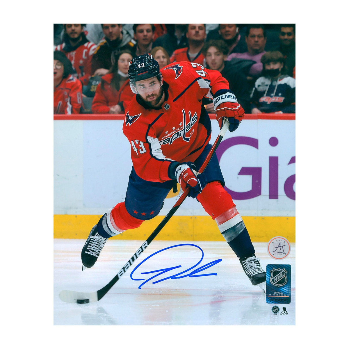 Tom Wilson Autographed Washington Capitals Slapshot 8x10 Photo product image 1, provided for visual reference and product