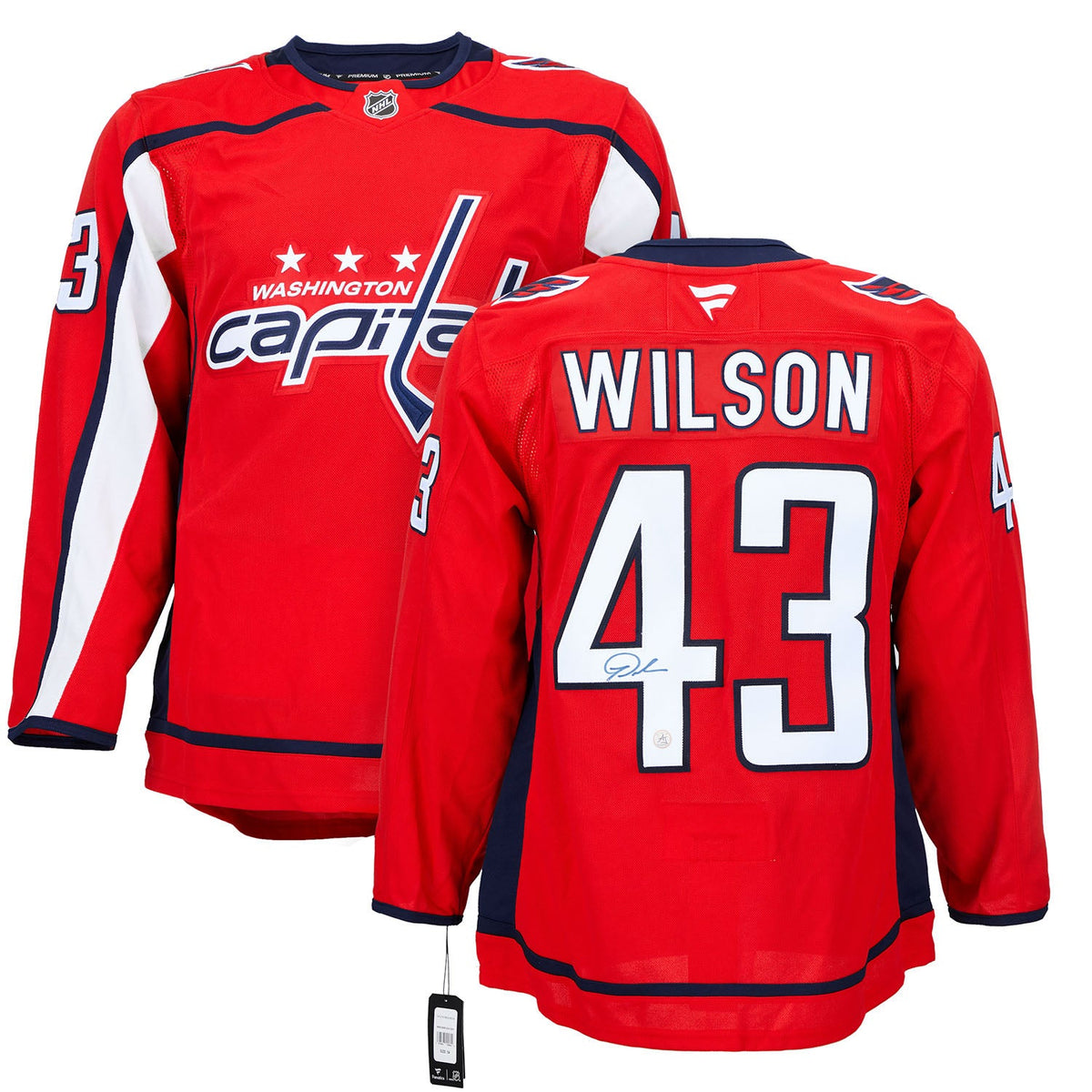 Tom Wilson Autographed Washington Capitals Fanatics Premium Jersey product image 3, provided for visual reference and