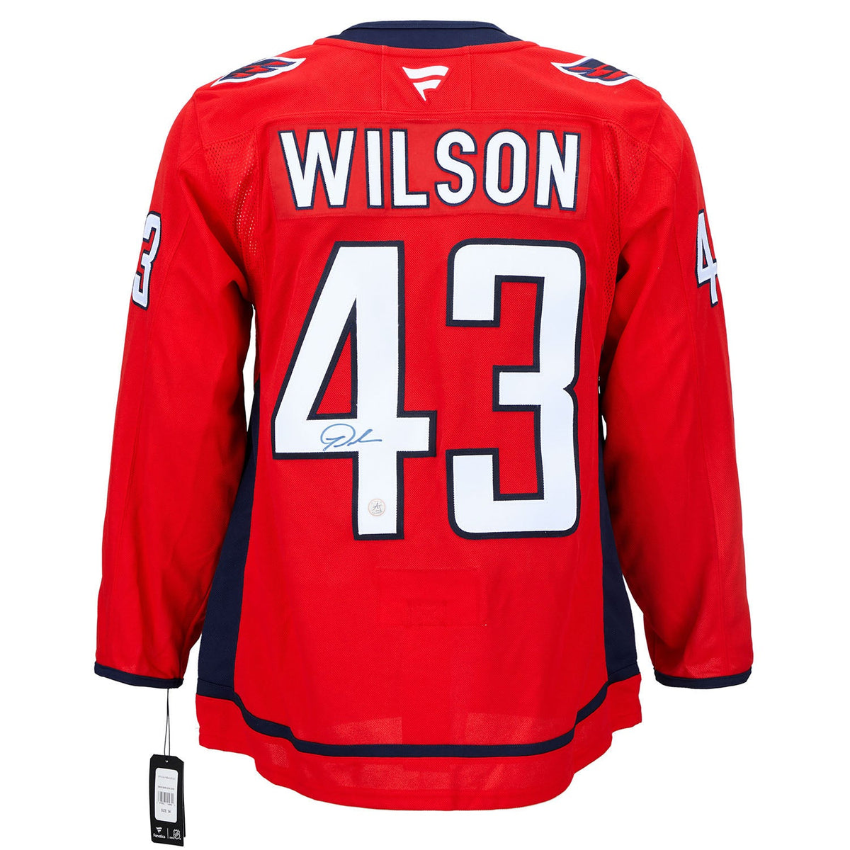 Tom Wilson Autographed Washington Capitals Fanatics Premium Jersey product image 1, provided for visual reference and