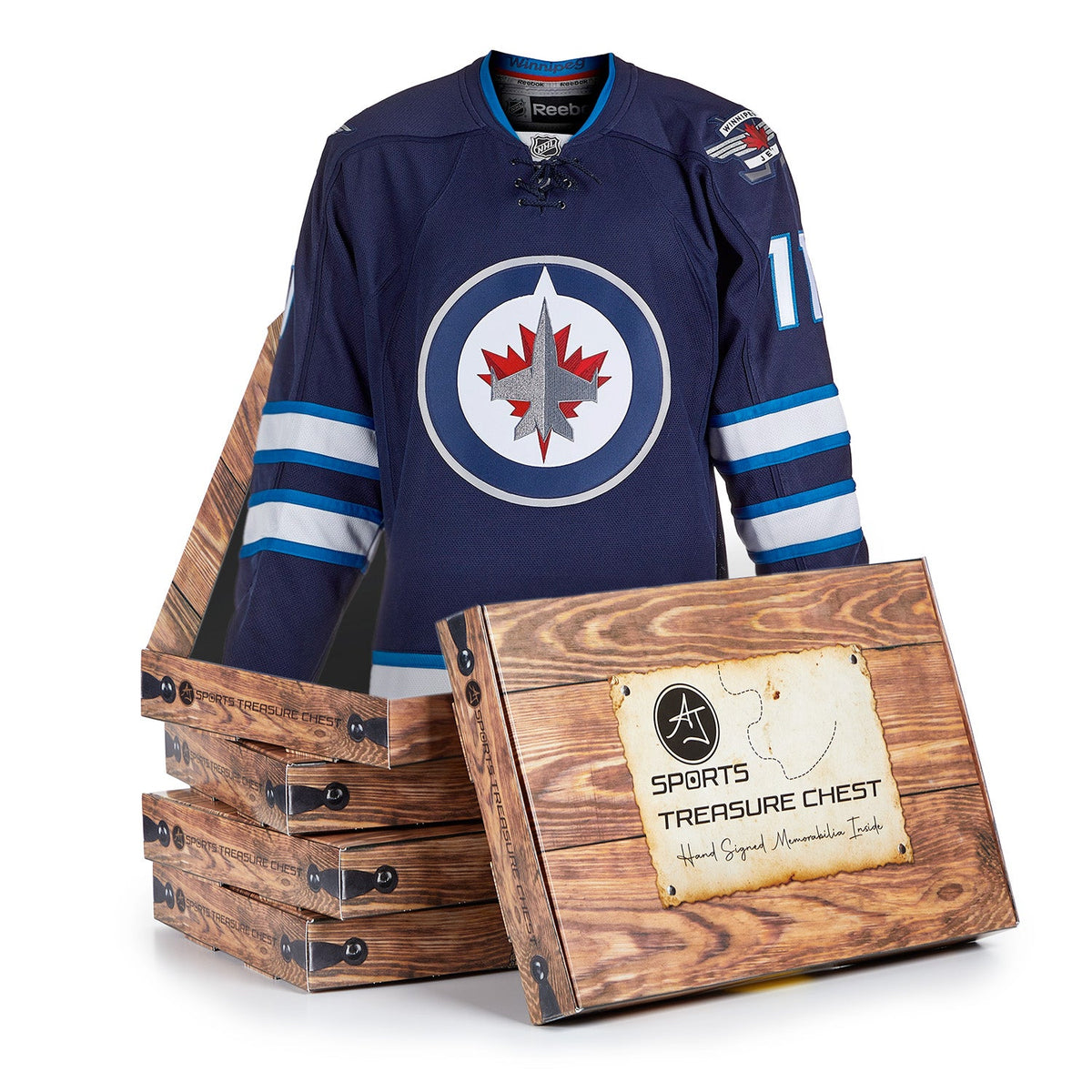 AJ Sports Winnipeg Hockey Mystery Collectible Fan Chest product image 1, provided for visual reference and product detail