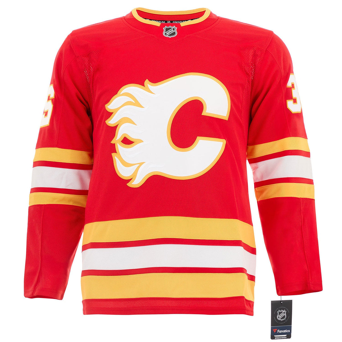 Dustin Wolf Autographed Calgary Flames Fanatics Breakaway Jersey product image 2, provided for visual reference and product