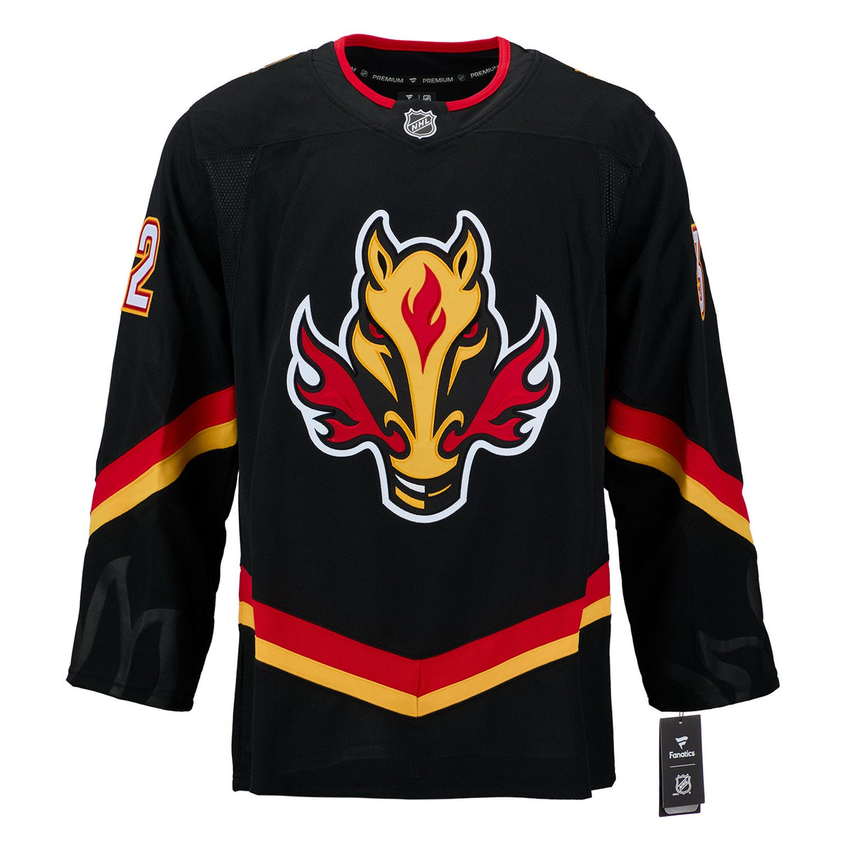 Dustin Wolf Autographed Calgary Flames Alt Blasty Fanatics Premium Jersey product image 2, provided for visual reference and