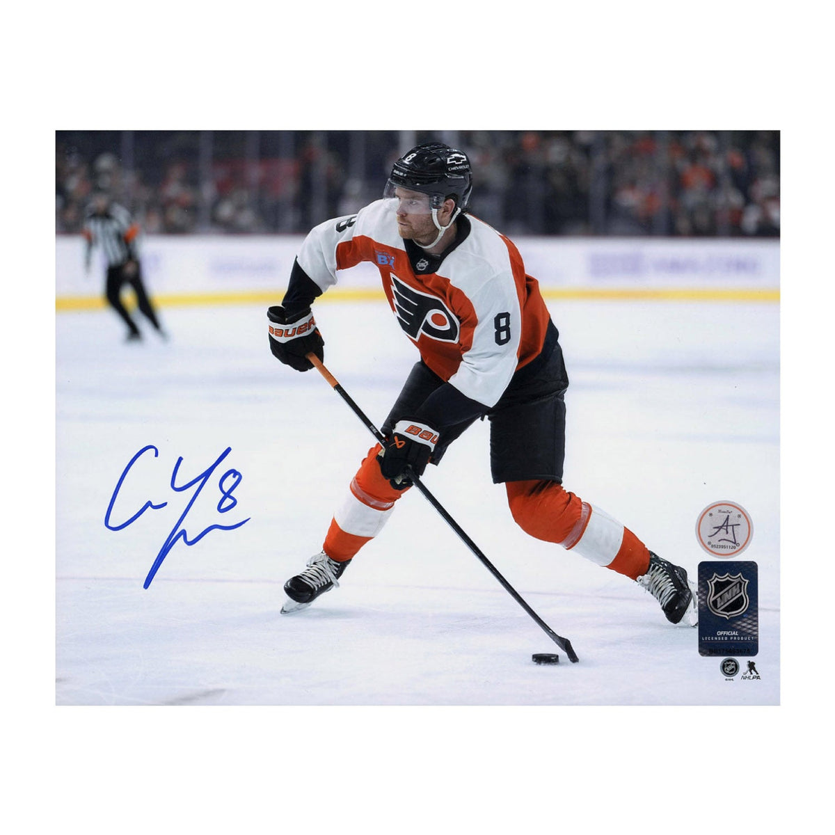 Cam York Autographed Philadelphia Flyers Shooting 8x10 Photo product image 1, provided for visual reference and product