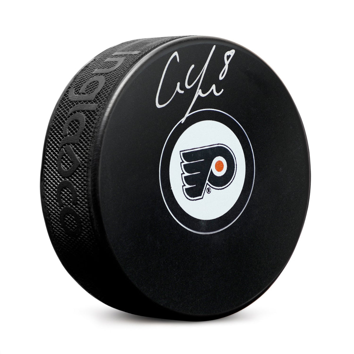 Cam York Autographed Philadelphia Flyers Hockey Puck product image 1, provided for visual reference and product detail review