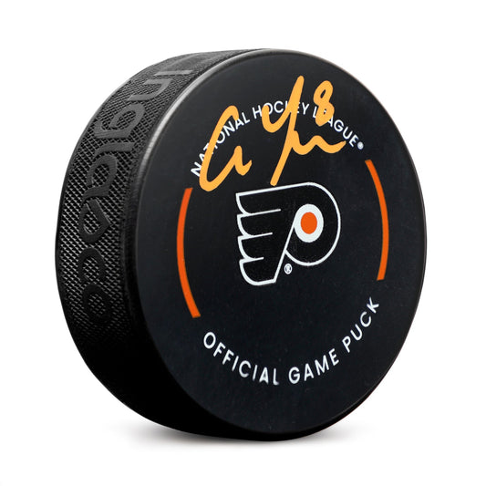 Cam York Signed Philadelphia Flyers Official Game Puck product image 1, provided for visual reference and product detail