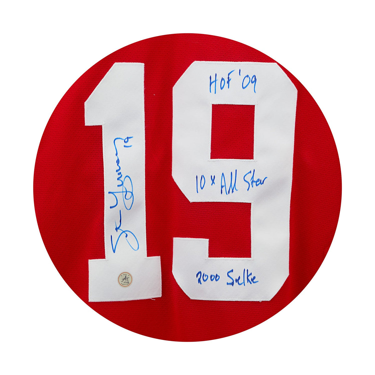 Steve Yzerman Detroit Red Wings Signed & Inscribed Vintage CCM Stats Jersey product image 3, provided for visual reference