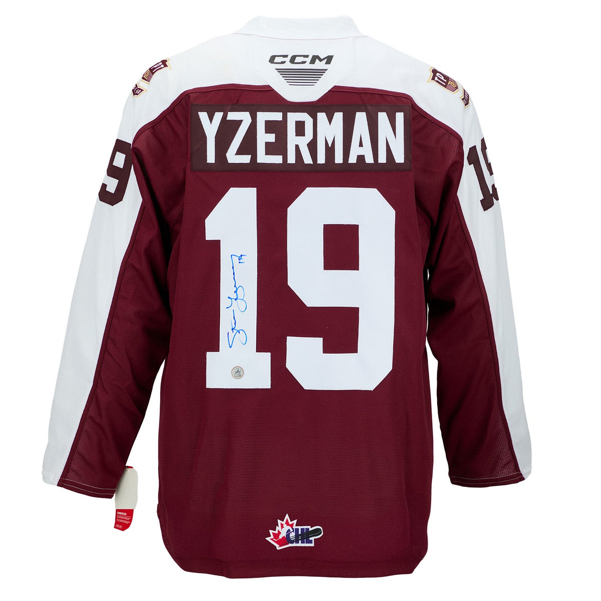 Steve Yzerman Peterborough Petes Autographed CHL Hockey Jersey product image 1, provided for visual reference and product