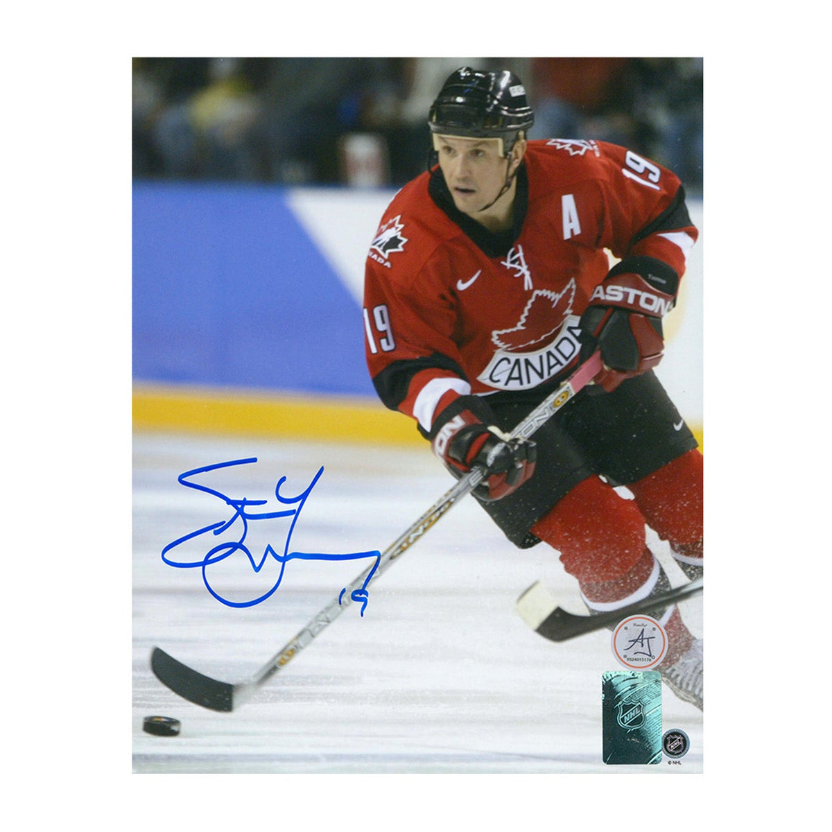 Steve Yzerman Autographed Team Canada Game Action 8x10 Photo product image 1, provided for visual reference and product